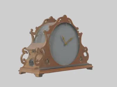 Clock with Picture Frame model Low-poly 3D model