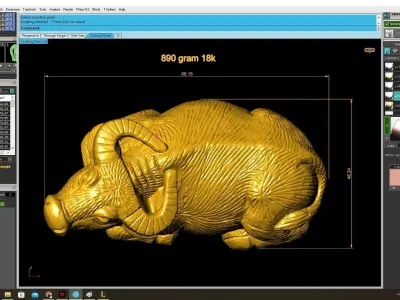 Alligator Lucky Sculpture 3D Model  3960 3D print model