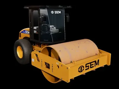 SEM 510 Soil Compactor Low-poly 3D model
