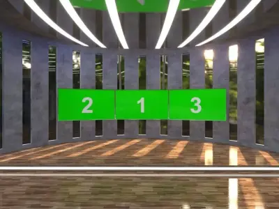 Virtual Broadcast Studio Sunrise 3D model