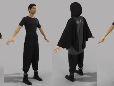 Techwear- A pose Outfitt Male Sport 3D model