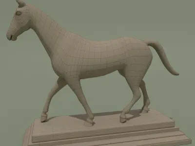 Horse Statuette U 3D model