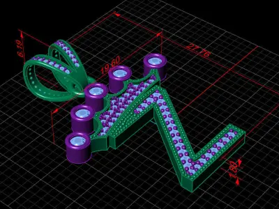 Z letter pendant 3D print model