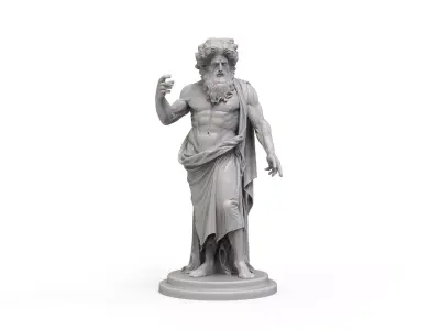 Zeus Greek God Statue - High Detail 3D Printable Sculpture 3D print model