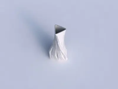 Vase twist puffy triangle with partial random triangle plates 3D print model