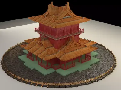 Chinese ancient house  3D model 27