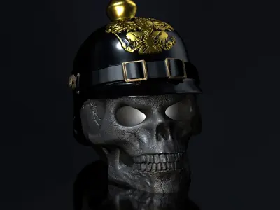 2-Pack- 30 Percent-  Skulls  Witch Hat and Pickelhaube 3D print model