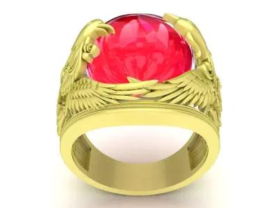 Luxury Dragon Ruby Ring 3D Jewelry Model  3865 3D print model