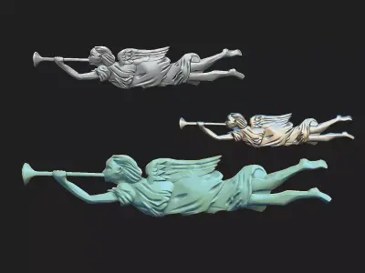  angel with trumpet 3D print model