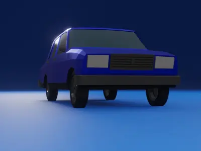 low-poly car VAZ2107 3D model