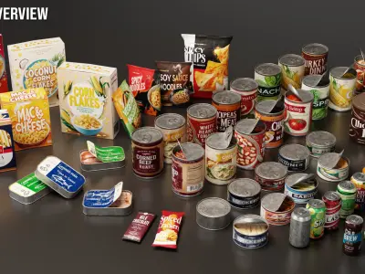 Food Pack - 93 Plus Game Ready Assets with 4K PBR and LODs Low-poly 3D model