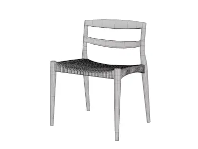 Wood chair 01 3D model