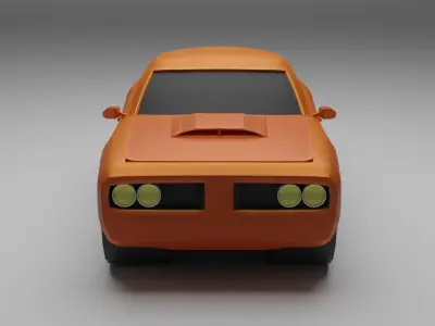 Cartoon Muscle Car 3D Low-poly 3D model