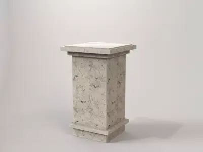 Marble support for sculptures Low-poly 3D model