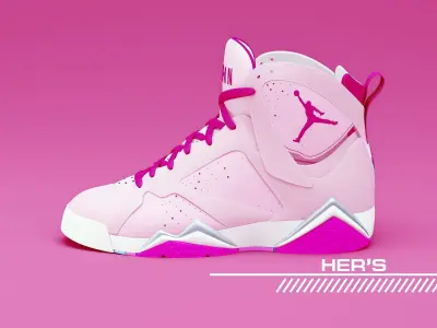 Air Jordan7-retro sneakers 3d model 3D model