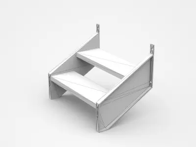 Screwable Two Step Staircase Ladder  3D model