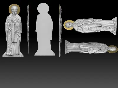 Saint Nicholas 3d model bas relif  3D print model