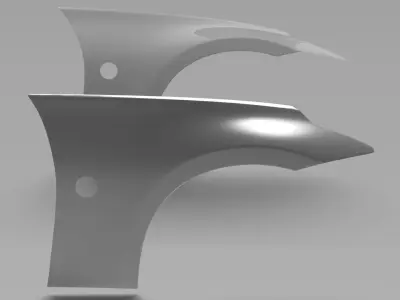 370Z Z34 Front Fenders Exterior Surface Model - 3D Laser-Scanned 3D model