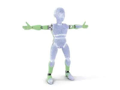 Green Humanoid Robot model pack Low-poly 3D model