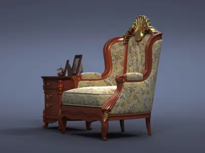 cabinet cabinet wardrobe sofa bed table bookshelve 3D model