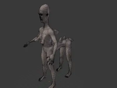 Humanoid Four Legged Creature Alien  Ralph  BASE MESH Free 3D model