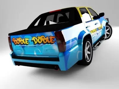 Car Rock Pickup Low-poly 3D model