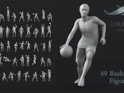  49 Basketball Player figures 3D print model