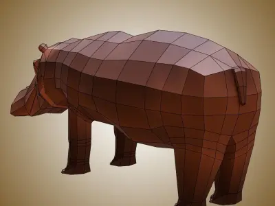 Hippo Low-poly 3D model purchase
