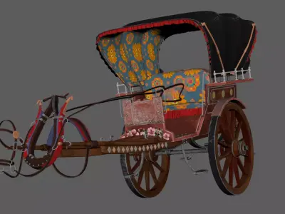 WoodenCart 3D model