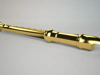 Flute HD - Musical Instrument Low-poly 3D model