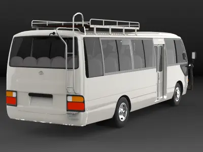TOYOTA COASTER  Low-poly 3D model
