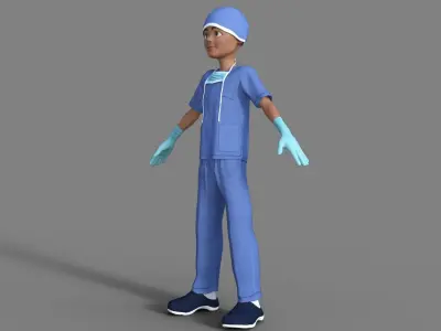 3D Cartoon Doctor Man 3D model