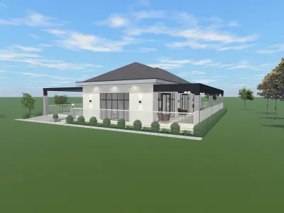 19x16 meter 2 Bedroom House Free 3D print model