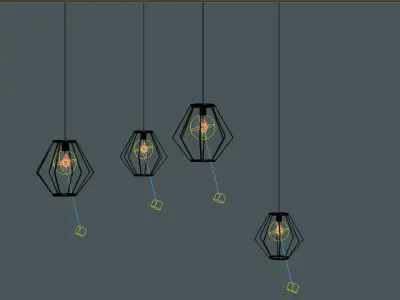 Wire Lamps Free 3D model