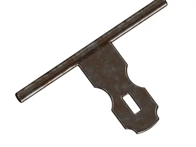 Rusty Sliding Door Latch Low-poly 3D model