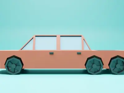 low poly car toy Low-poly 3D model