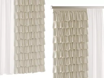 Curtains for childrens room 3D model