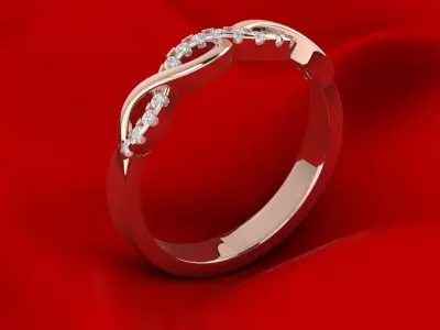 Luxury engagement ring 3D print model 3