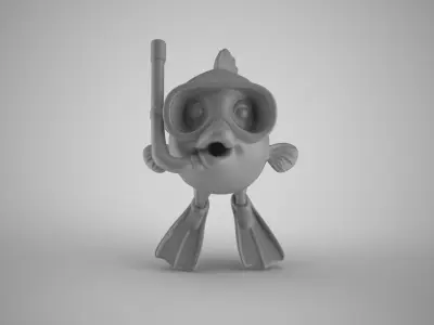 Snorkel Fish Ornament 3D print model