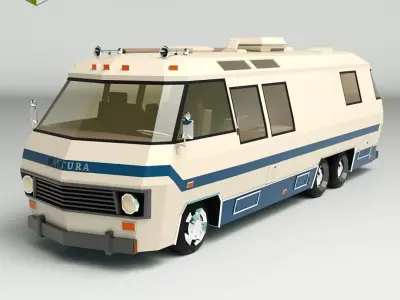 Low Poly Motorhome 04 Low-poly 3D model