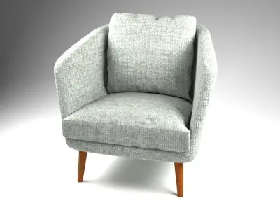 Armchair mid century modern chair Low-poly 3D model