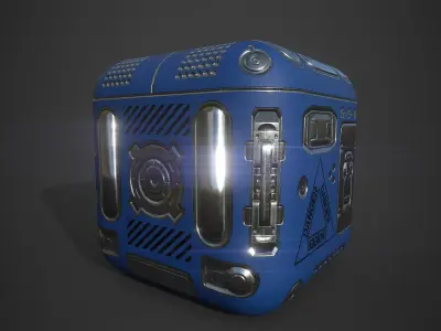 Sci-Fi Box Game Ready Free low-poly 3D model