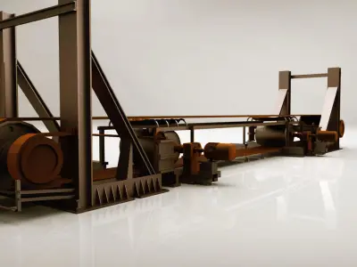 Mechanical Cement Conveyor Low-poly 3D model