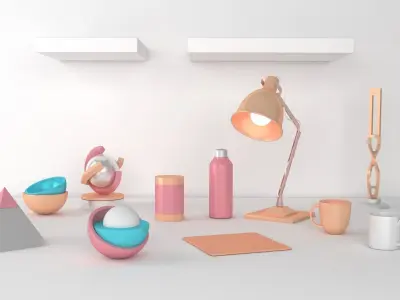 Desktop Set 3D model