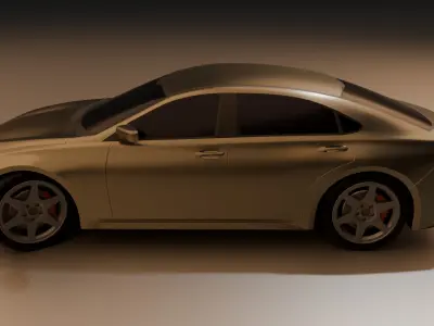 Game Ready Stylized Luxury Sedan Low-poly 3D model