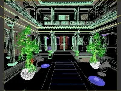  Chinese style courtyard  3D model