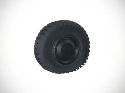 Deflated Truck Mine equipment tyre 3D model