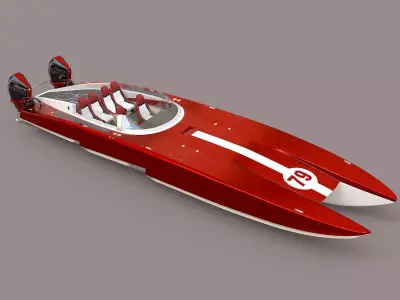 Powerboat   red 3D model