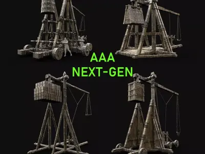 TREBUCHET CATAPULT WAR MACHINE SIEGE ENGINE PACK COLLECTION