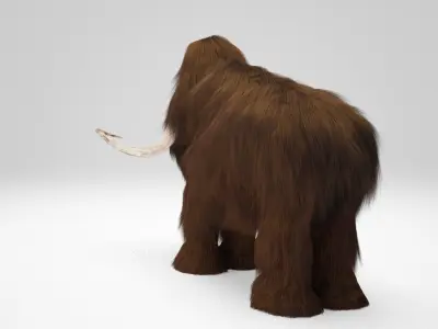 Mammoth woolly with long tusks 3D model